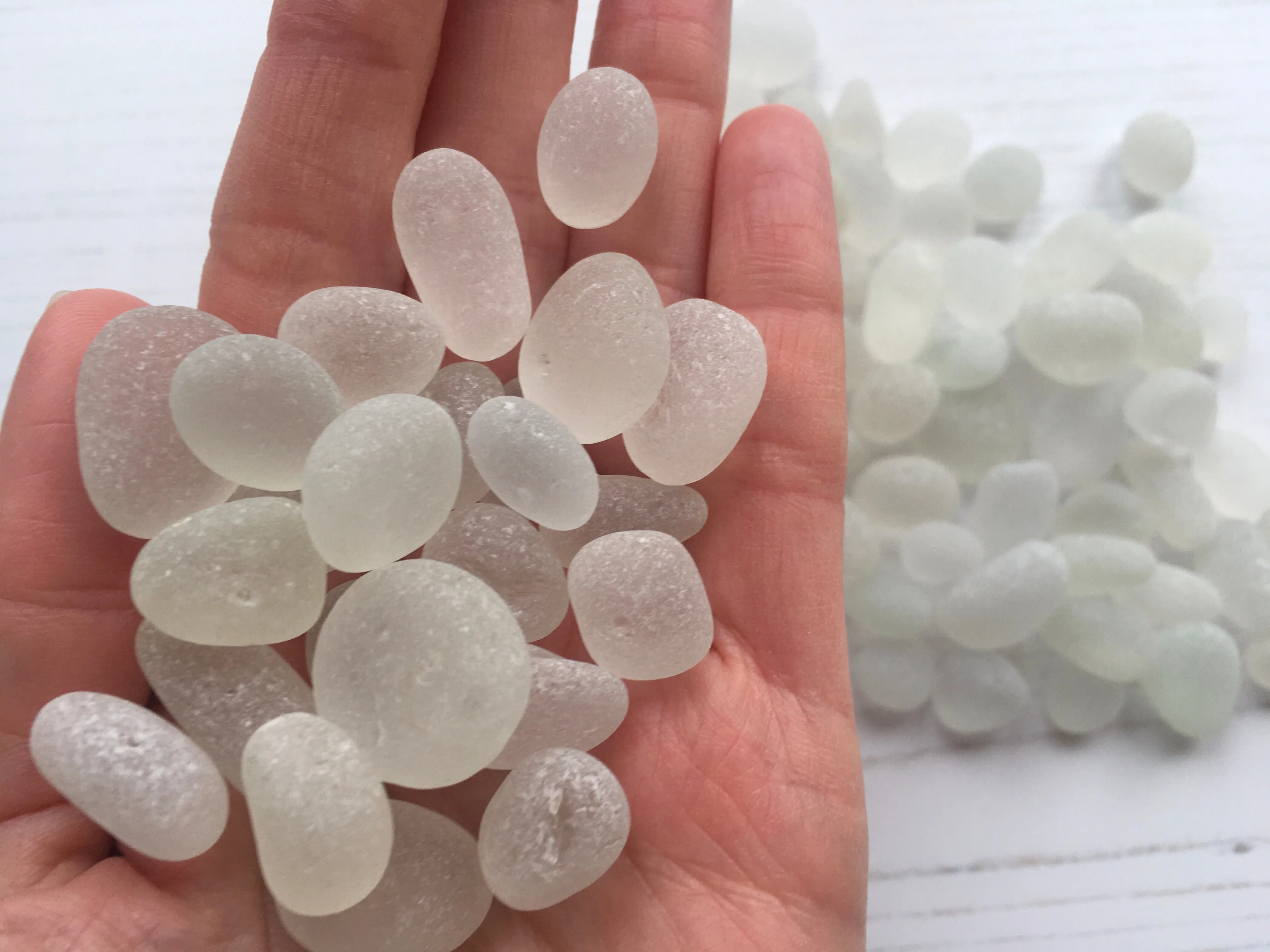 264g Seaham Sea Glass White Bubbles - Display Pieces