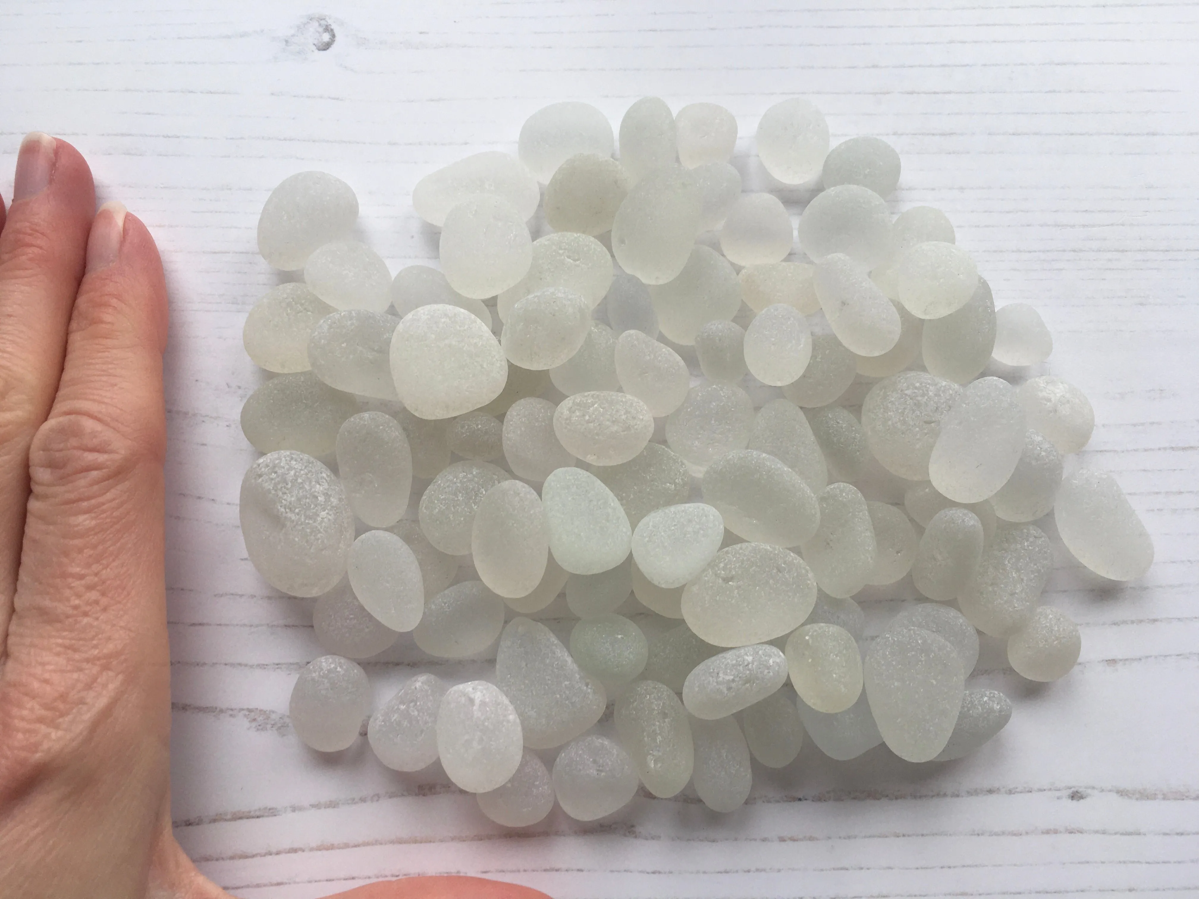 264g Seaham Sea Glass White Bubbles - Display Pieces