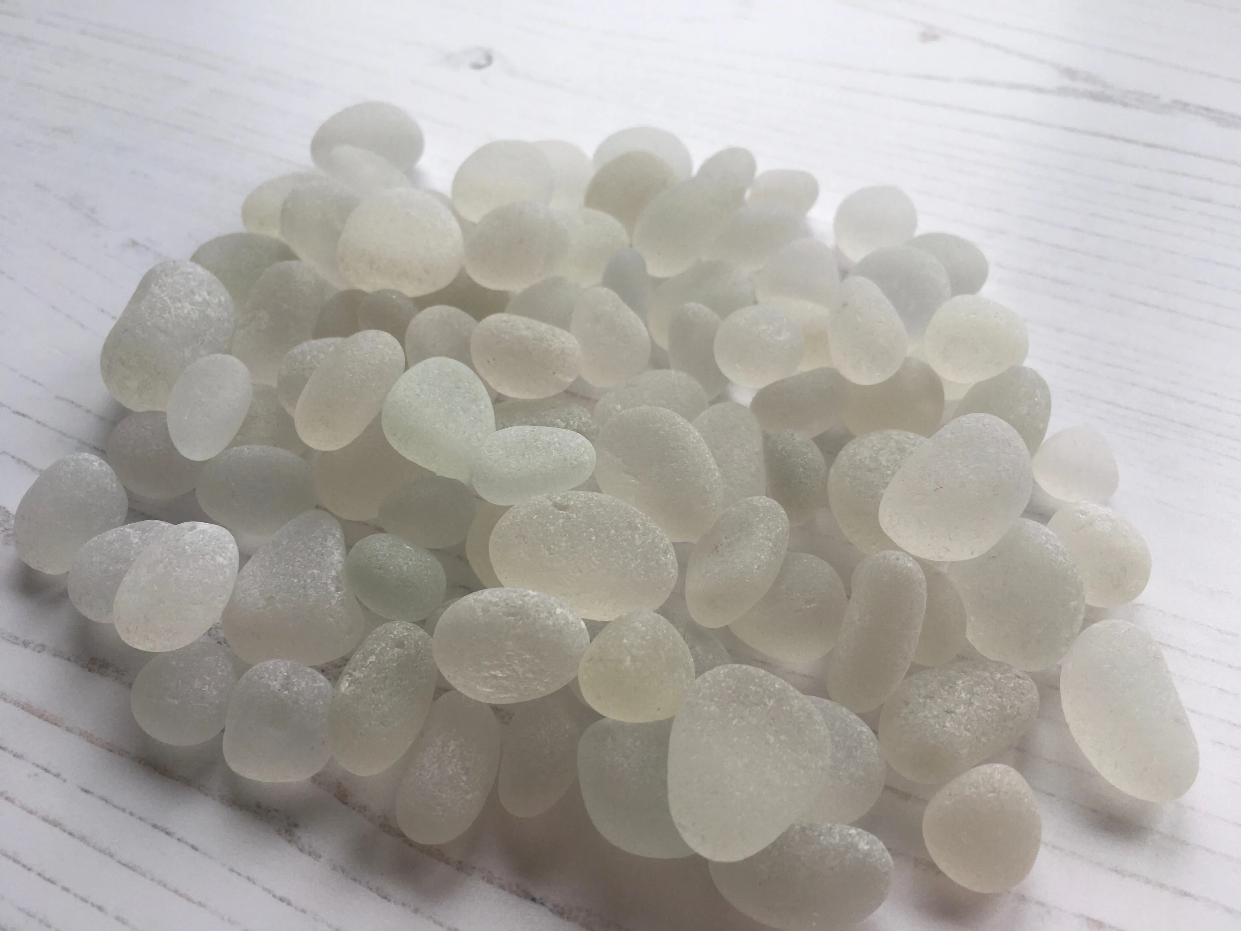 264g Seaham Sea Glass White Bubbles - Display Pieces