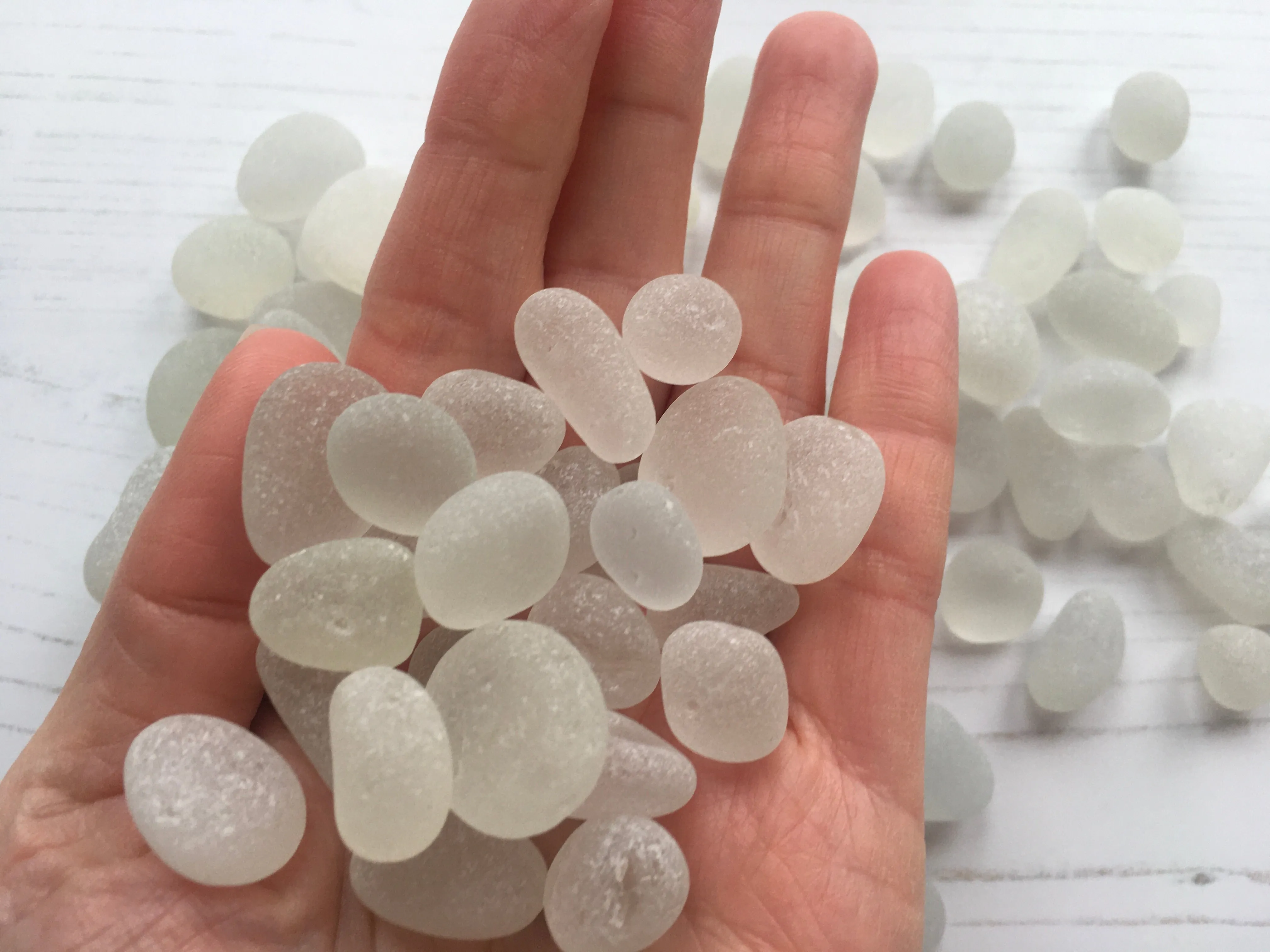 264g Seaham Sea Glass White Bubbles - Display Pieces