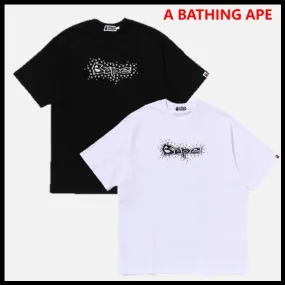 A BATHING APE  |Crew Neck Unisex Street Style Plain Cotton Short Sleeves