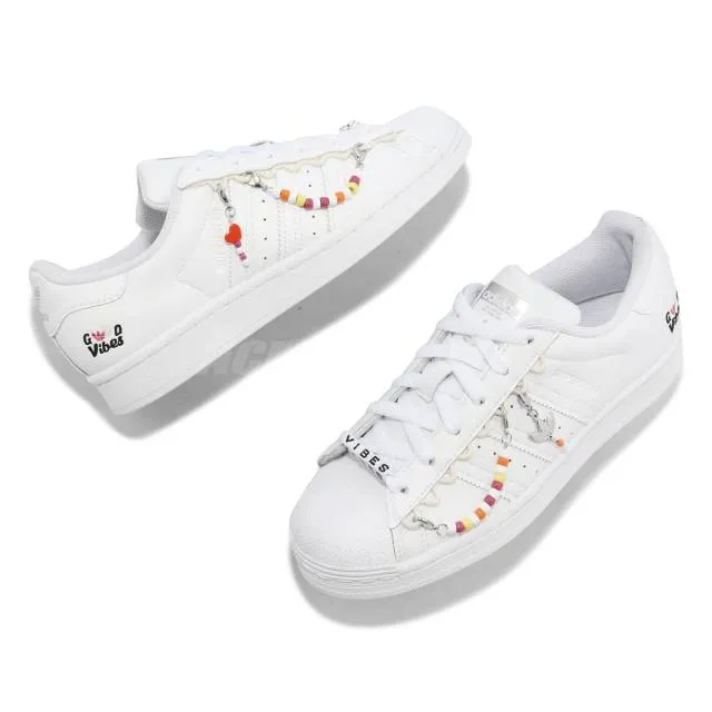 Adidas originals superstar w good vibes white women casual lifestyle shoe hp7828