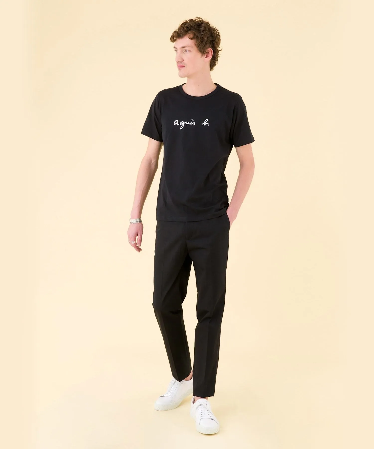 Agnes b  |Crew Neck Unisex Street Style Plain Short Sleeves Co-ord