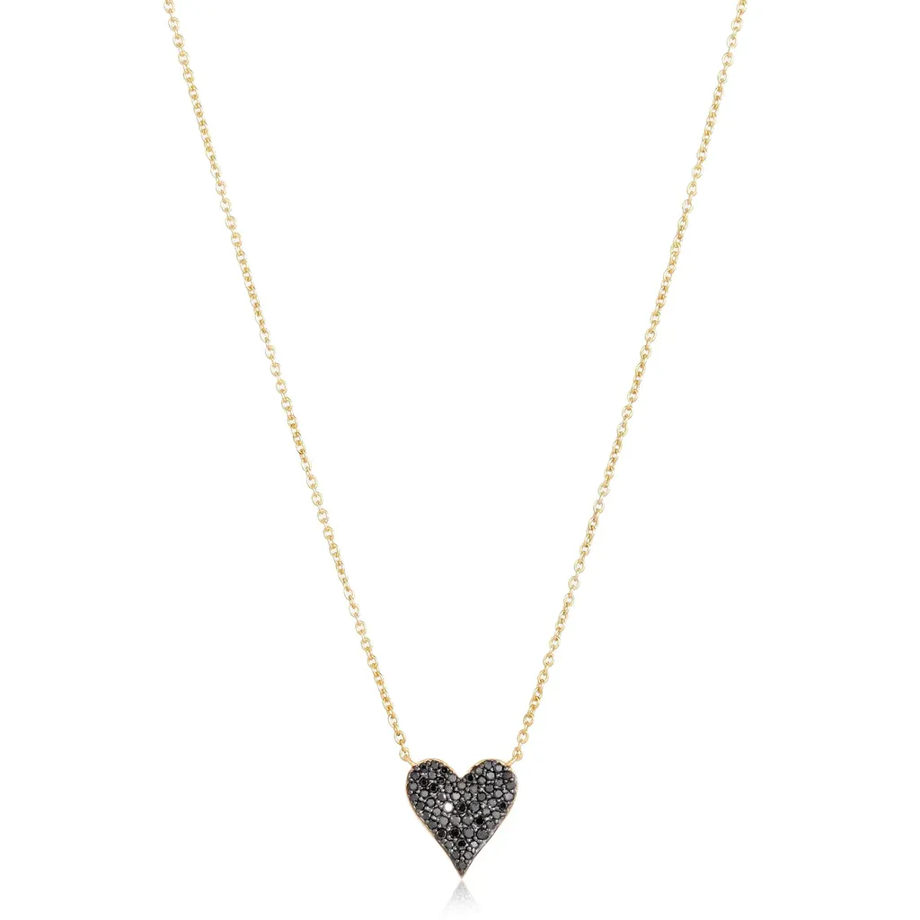 AMANDA BLACK DIAMOND HEART NECKLACE