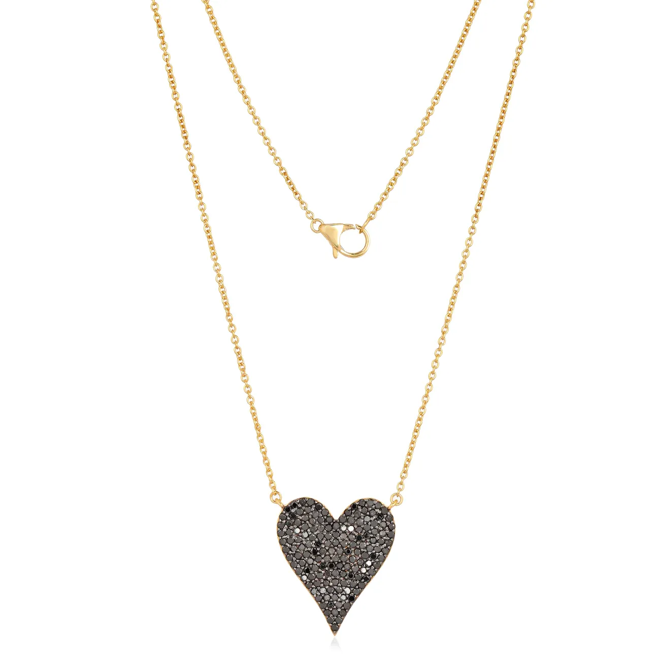 AMANDA BLACK DIAMOND HEART NECKLACE