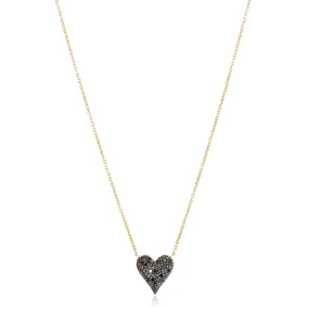 AMANDA BLACK DIAMOND HEART NECKLACE