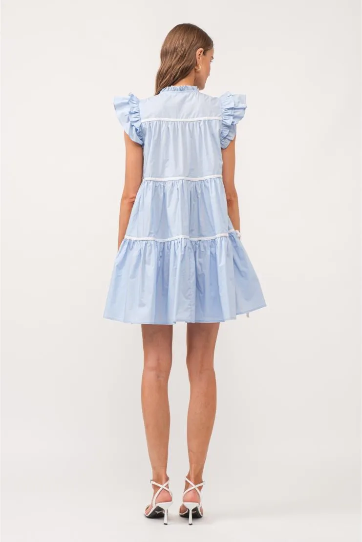 Amy Cotton Poplin Tiered Mini Dress