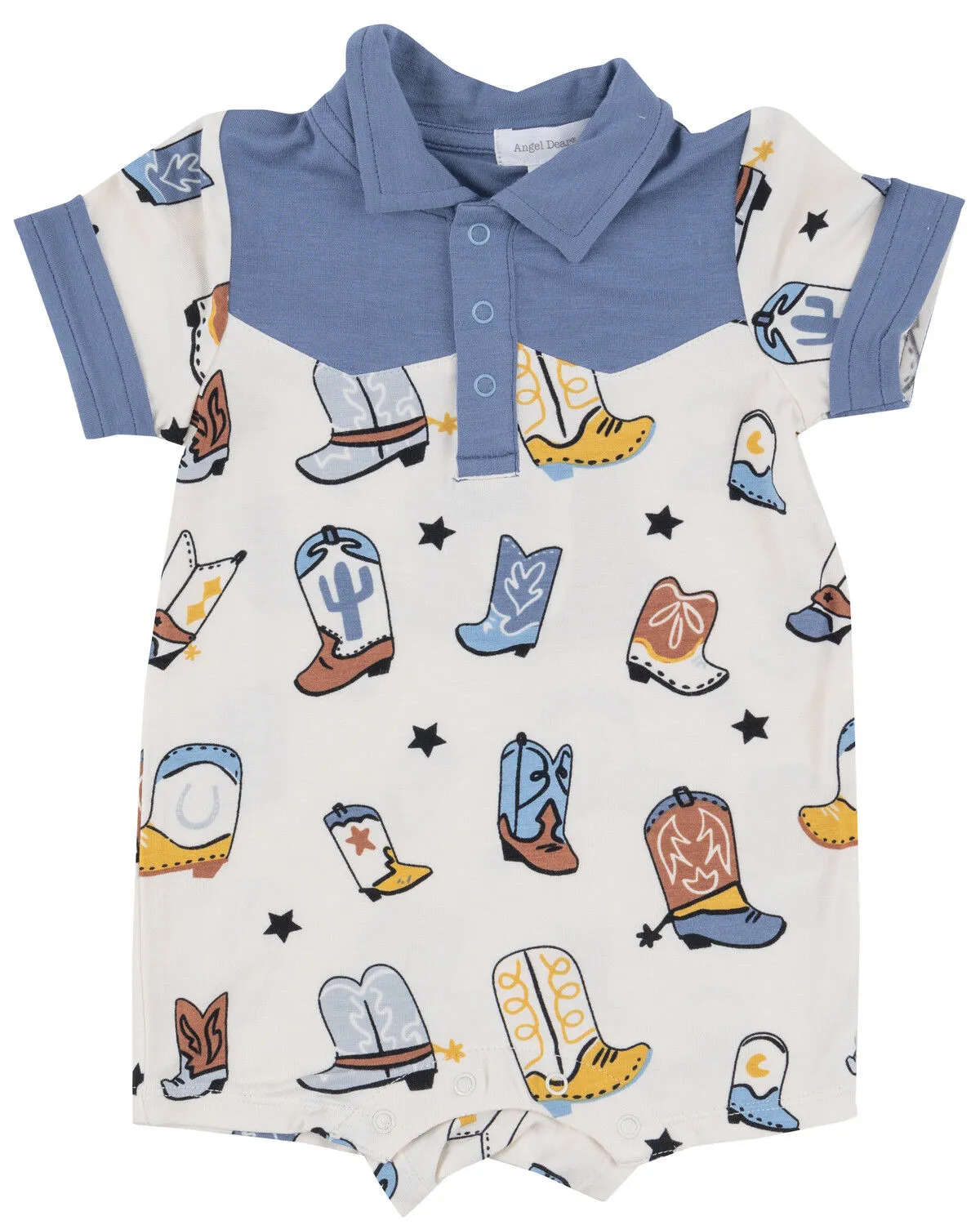 Angel Dear Infant Boys' Boot Print Short Sleeve Onesie