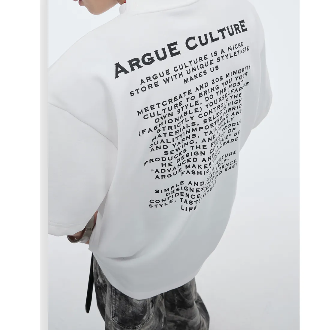 Argue Culture  |Crew Neck Unisex Blended Fabrics Street Style Short Sleeves