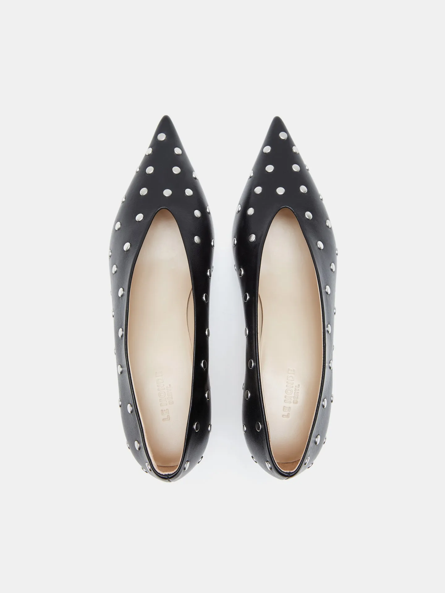 Babouche Kitten / Studded Black Leather