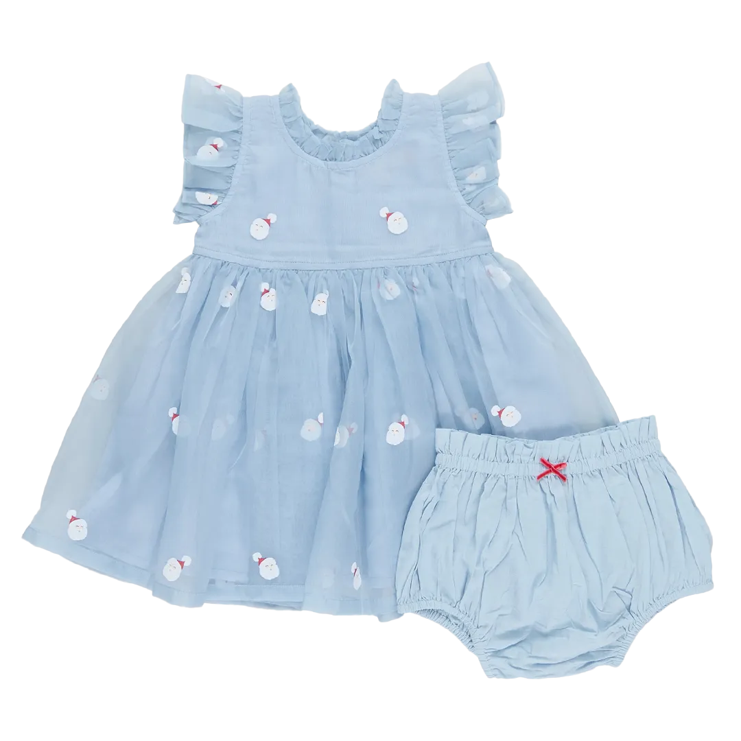 Baby Girls Organza Jennifer Dress Set - Winter Santa by Pink Chicken