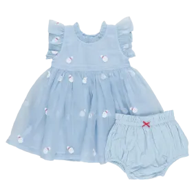 Baby Girls Organza Jennifer Dress Set - Winter Santa by Pink Chicken