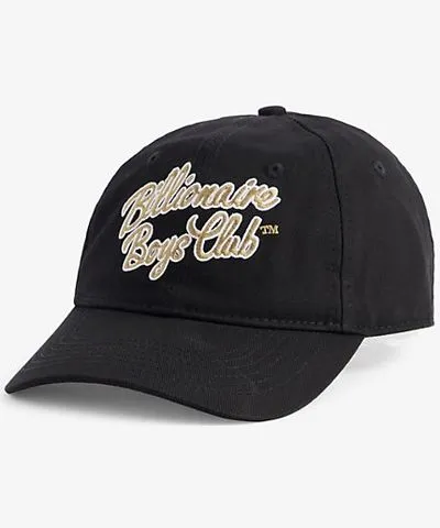 Billionaire Boys Club Mens Black Script Logo Dad cotton-twill cap