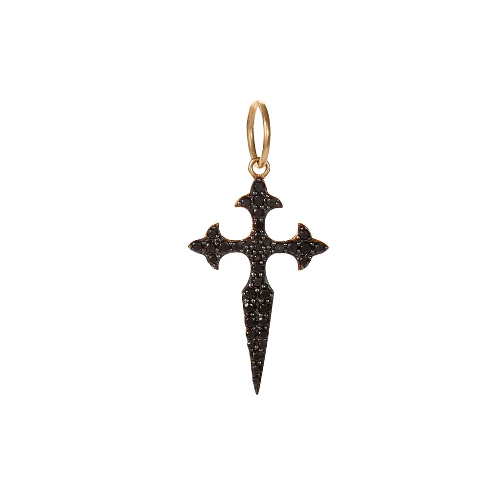 Black Diamond Cross Charm