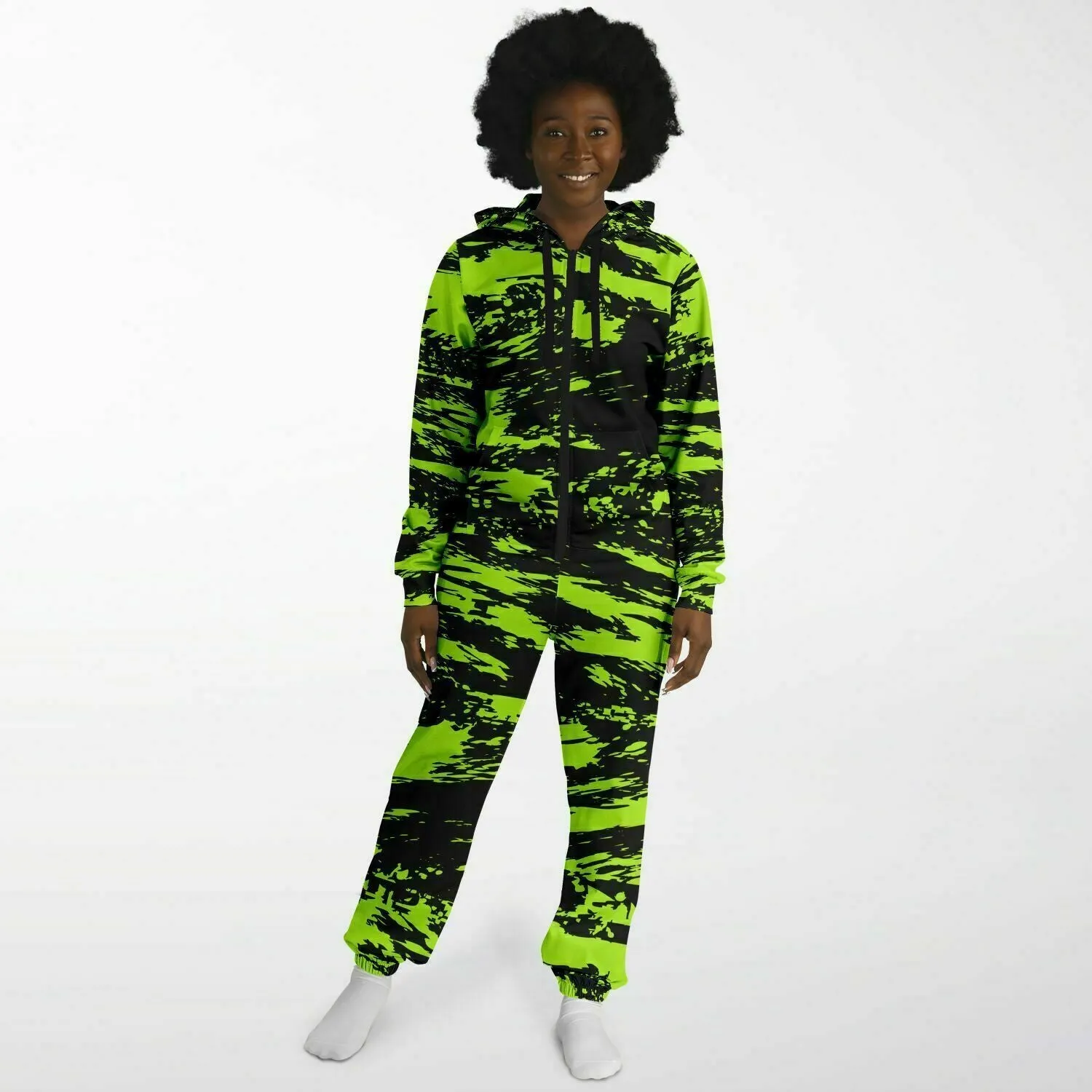 Black Lime Bolt Glitch Adult Unisex Onesie