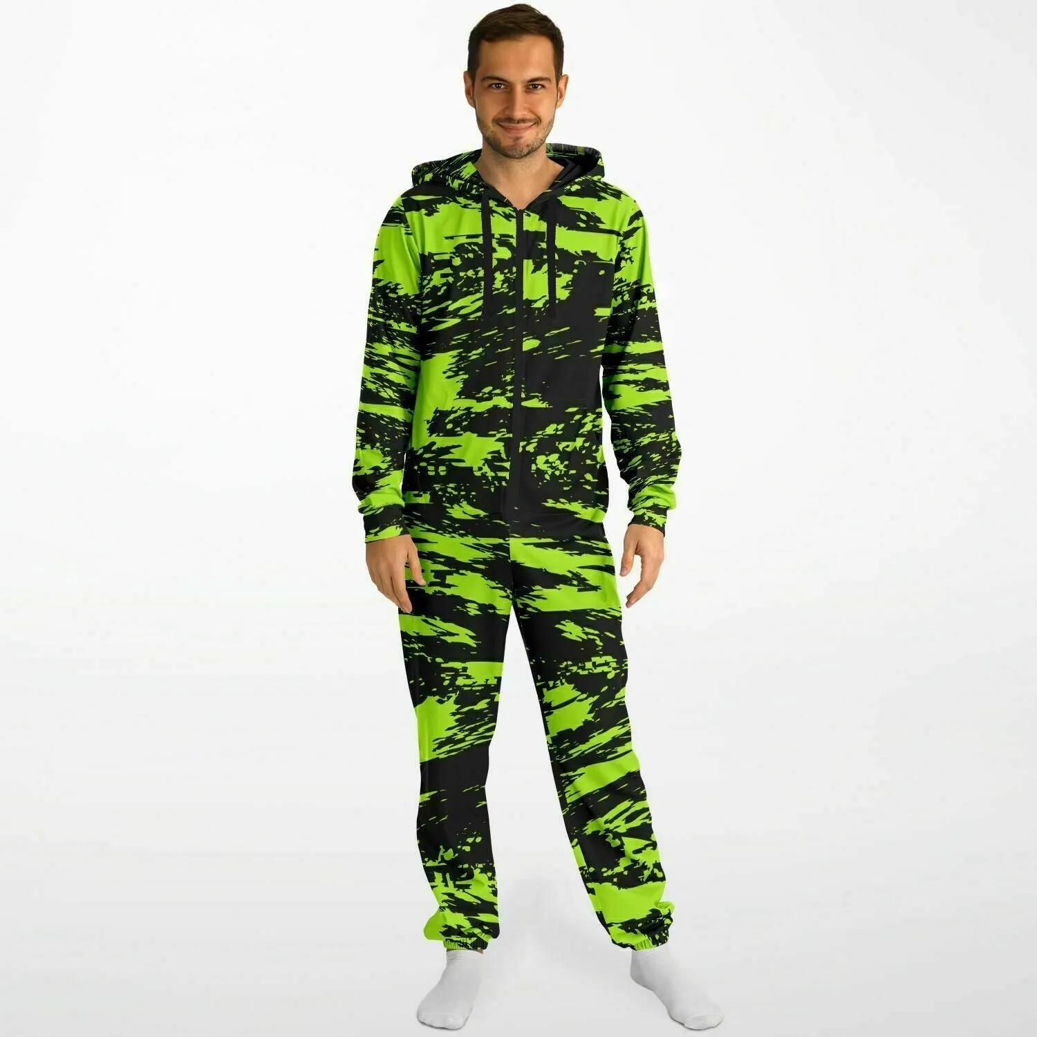 Black Lime Bolt Glitch Adult Unisex Onesie