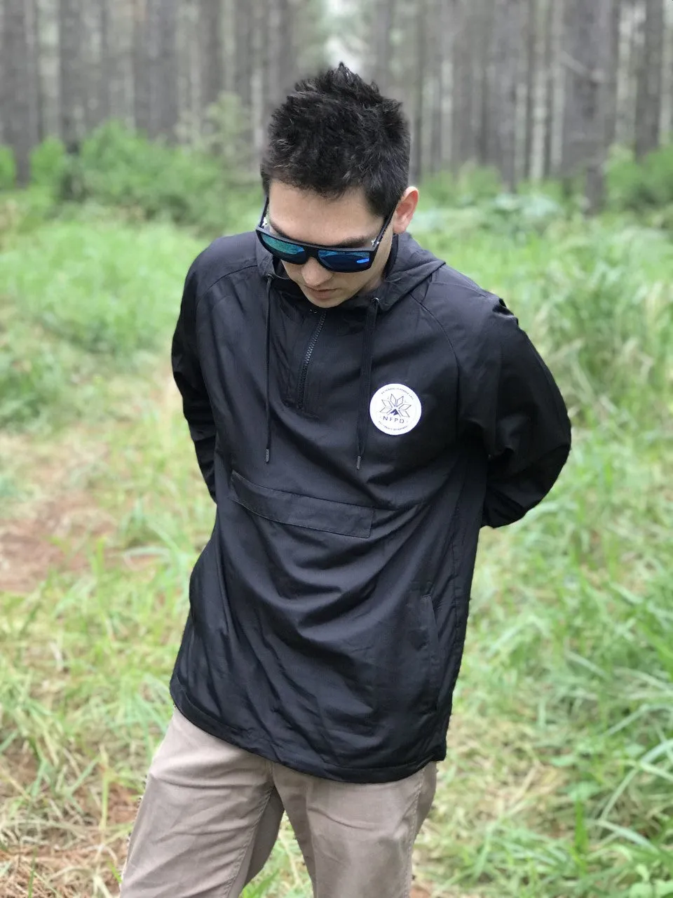 Black Water Resistant Windbreaker Jacket - Unisex