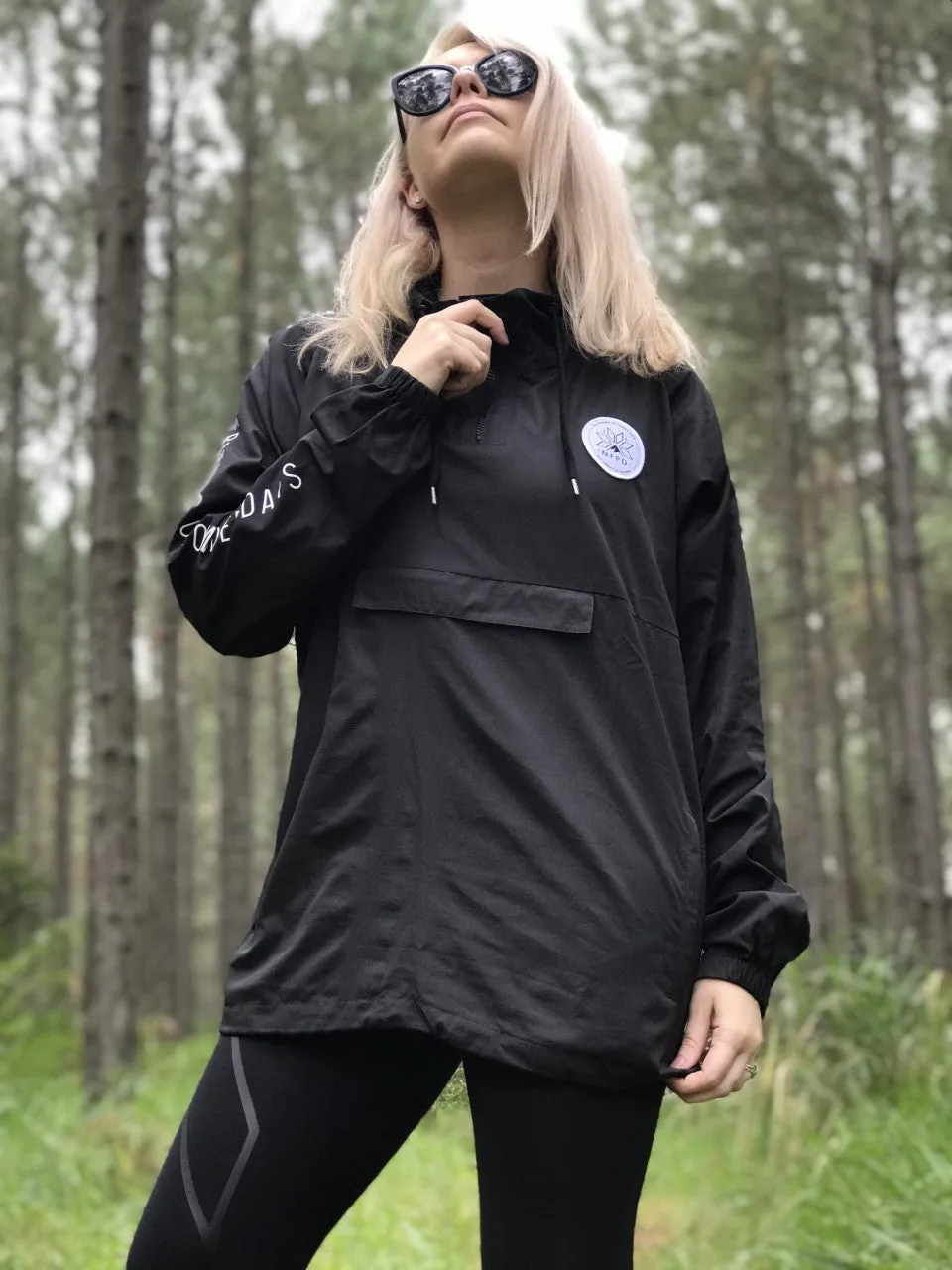 Black Water Resistant Windbreaker Jacket - Unisex