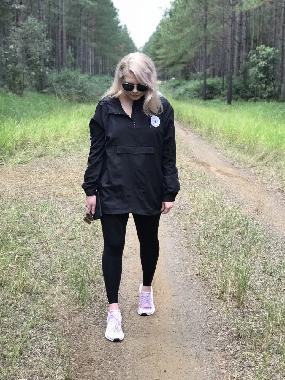 Black Water Resistant Windbreaker Jacket - Unisex