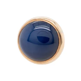 Blue Star Sapphire Cabochon in Cup Setting Threaded End in Gold