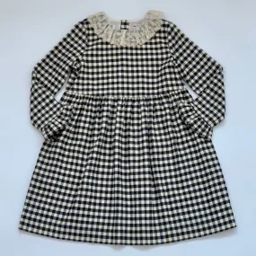 Bonpoint Black And White Brushed Cotton Dress With Lace Collar: 10 Years (Brand New)