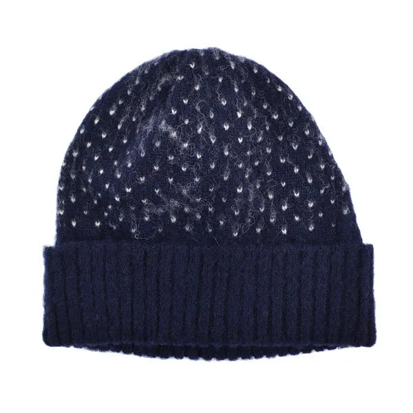 cableami - Shaggy Dog Dot Beanie - Navy