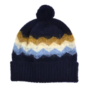 cableami - Shaggy Dog Jacquard Beanie - Navy