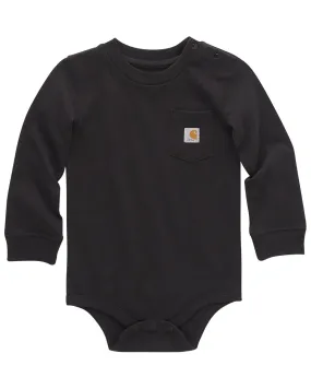 Carhartt Infant Boys' Logo Pocket Long Sleeve Onesie