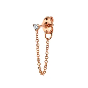 Chain Earring - White Diamond / 14k Rose Gold