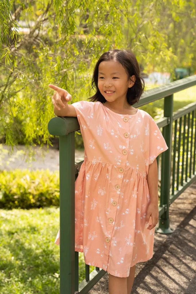 Chloe Dress - Coral Bamboo Pandas