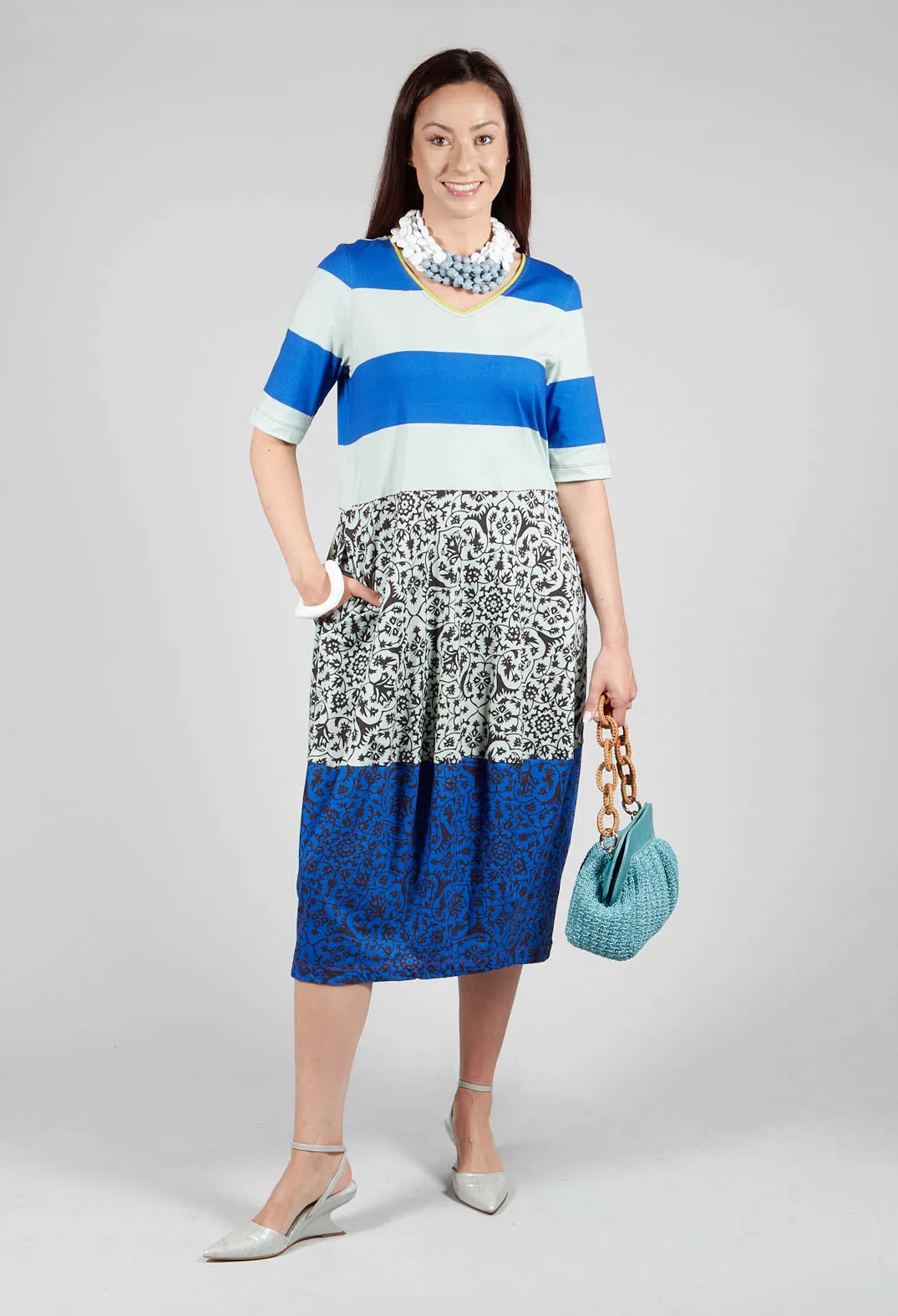 Dress Durga Sea Stripes Amparo Blue in Blue