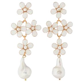 Elodie Earrings White