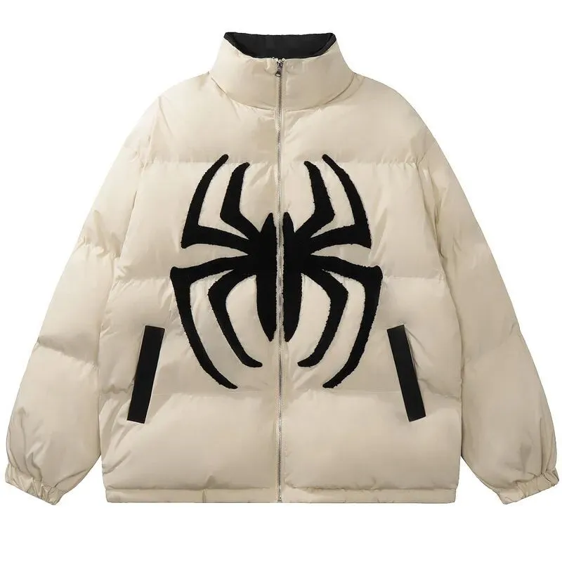 Embroidered Spider Puffer Jacket