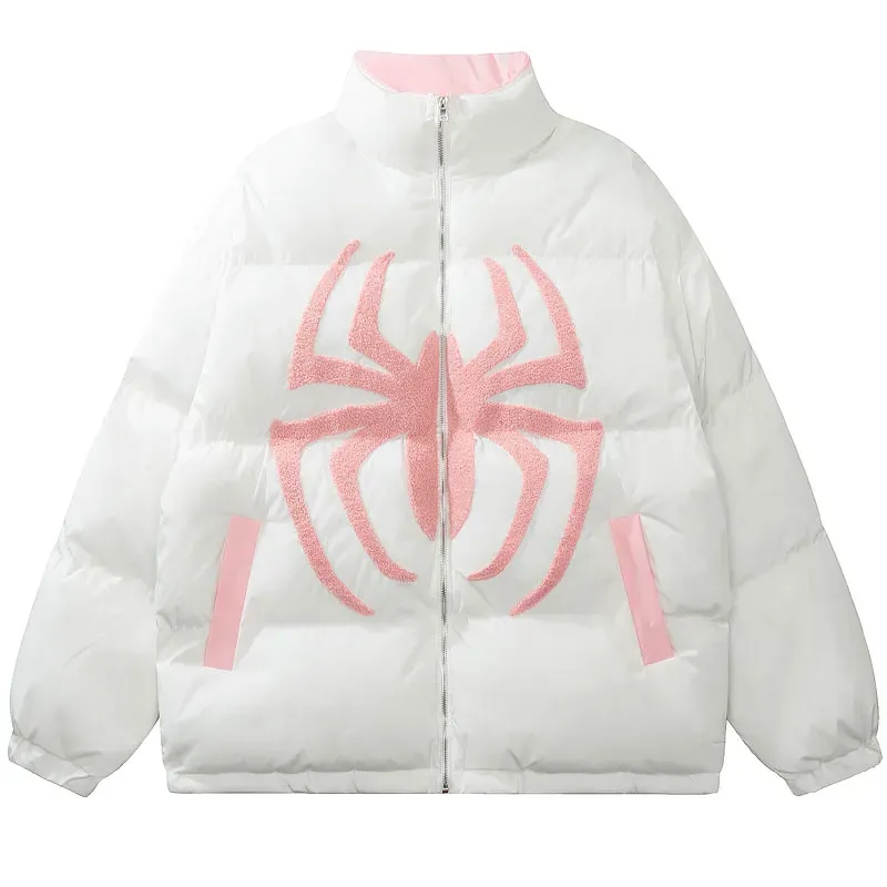 Embroidered Spider Puffer Jacket