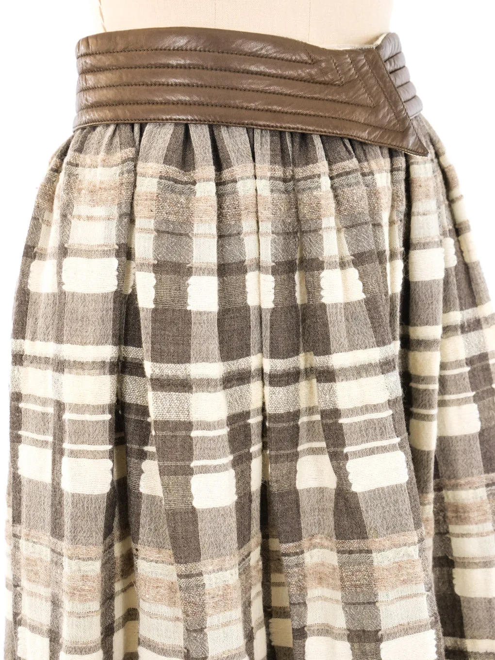 Escada Plaid Wool Skirt