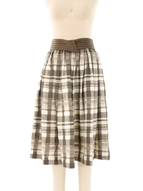 Escada Plaid Wool Skirt