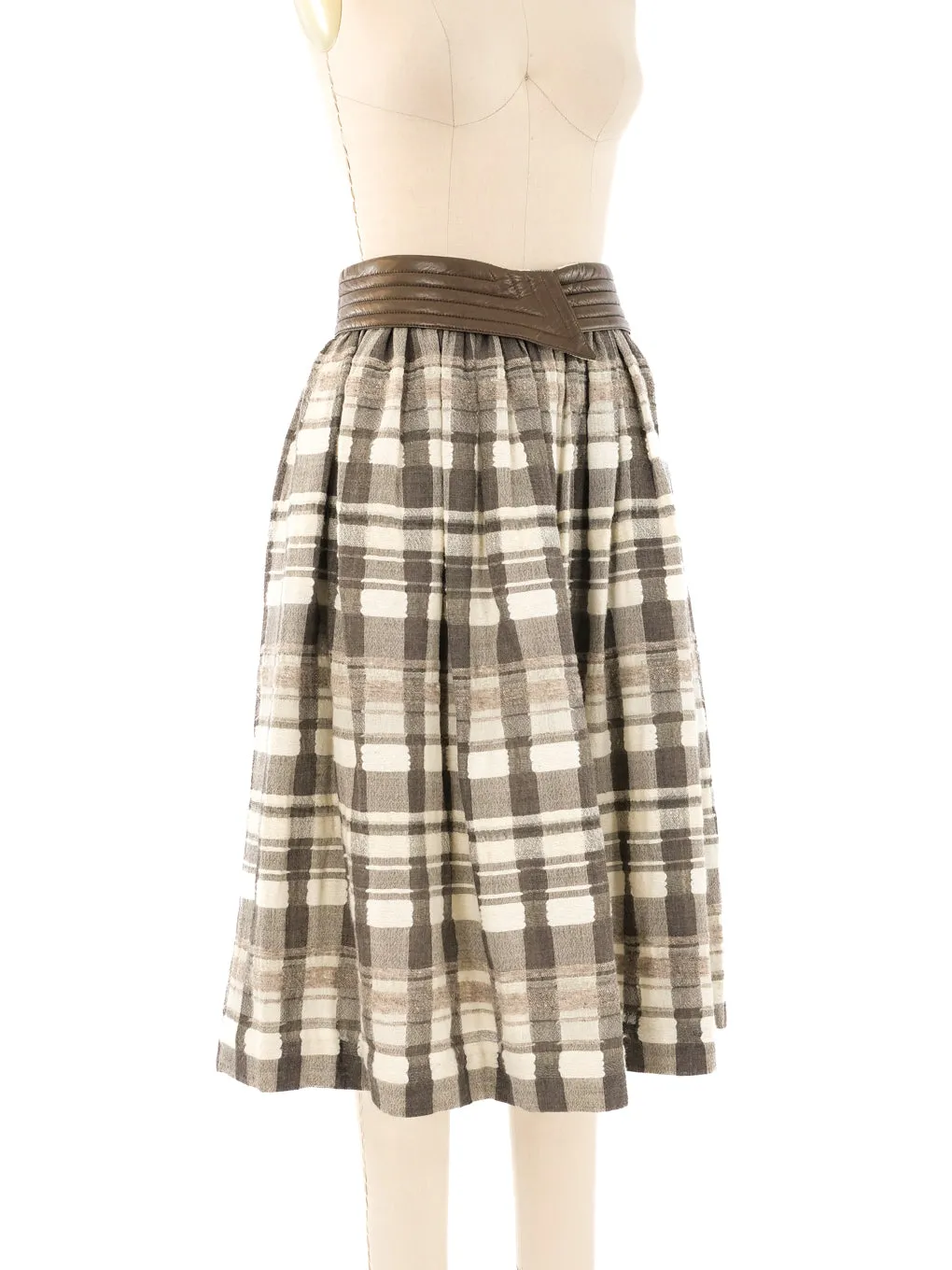 Escada Plaid Wool Skirt