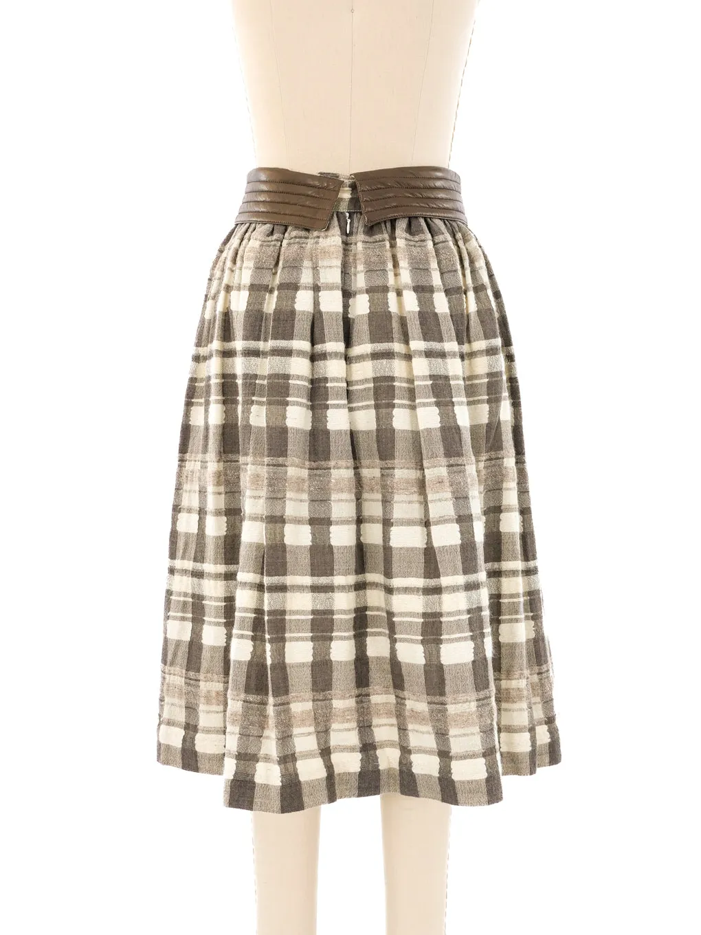 Escada Plaid Wool Skirt