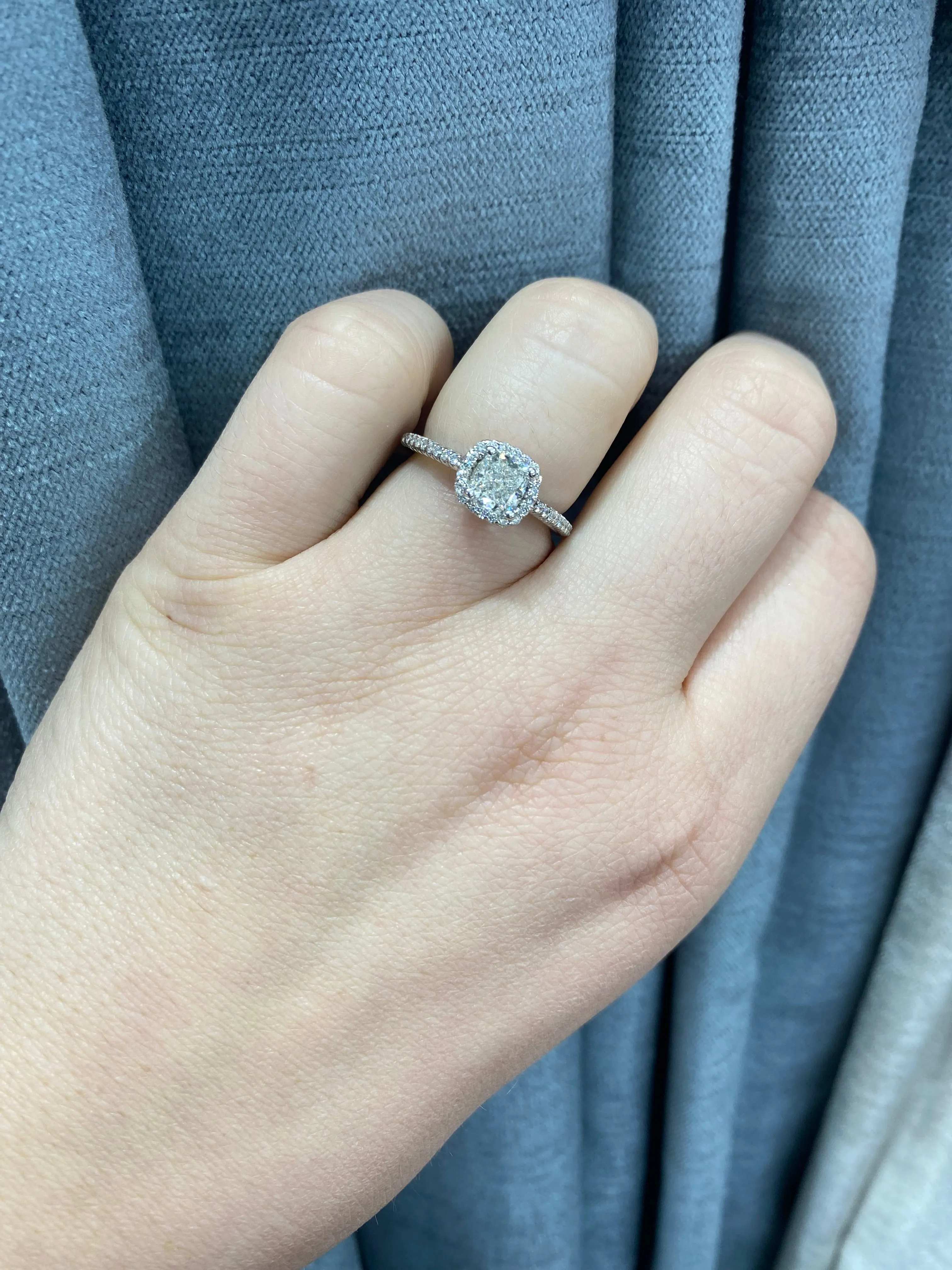 Evie Lab grown Diamond Cushion Cut Engagement Ring