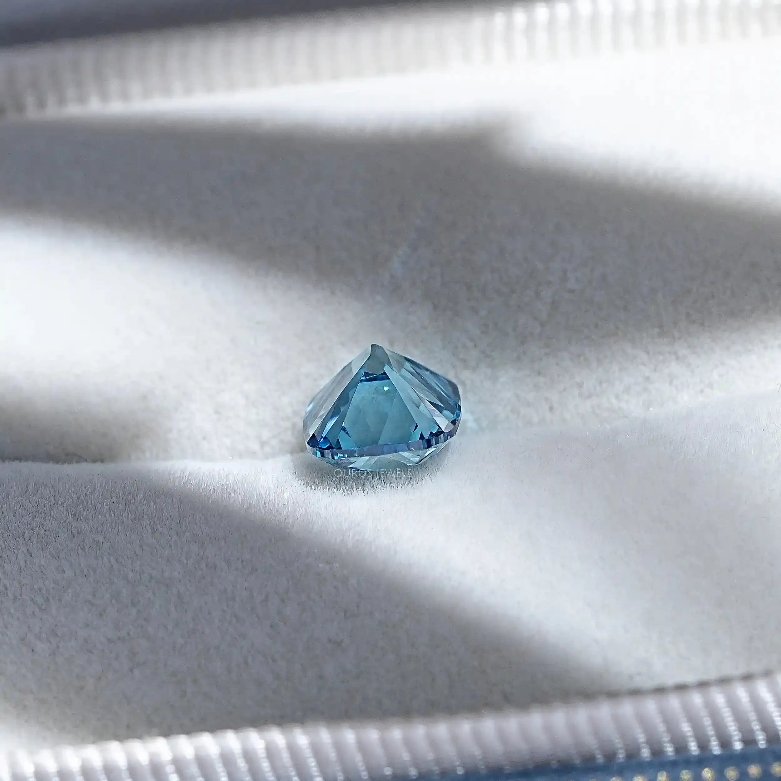 Fancy Vivid Blue Old Mine Cushion Cut Lab Diamond