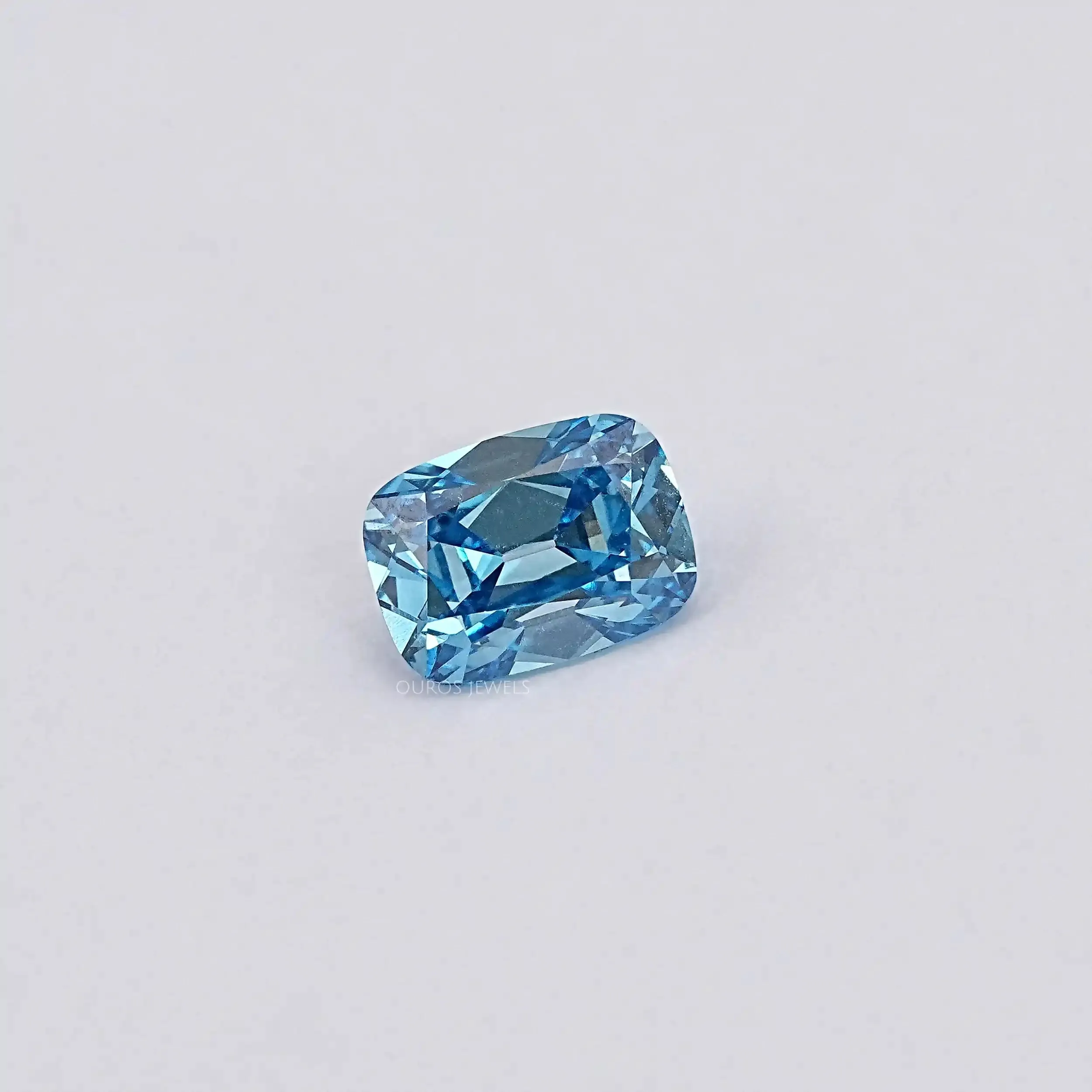 Fancy Vivid Blue Old Mine Cushion Cut Lab Diamond