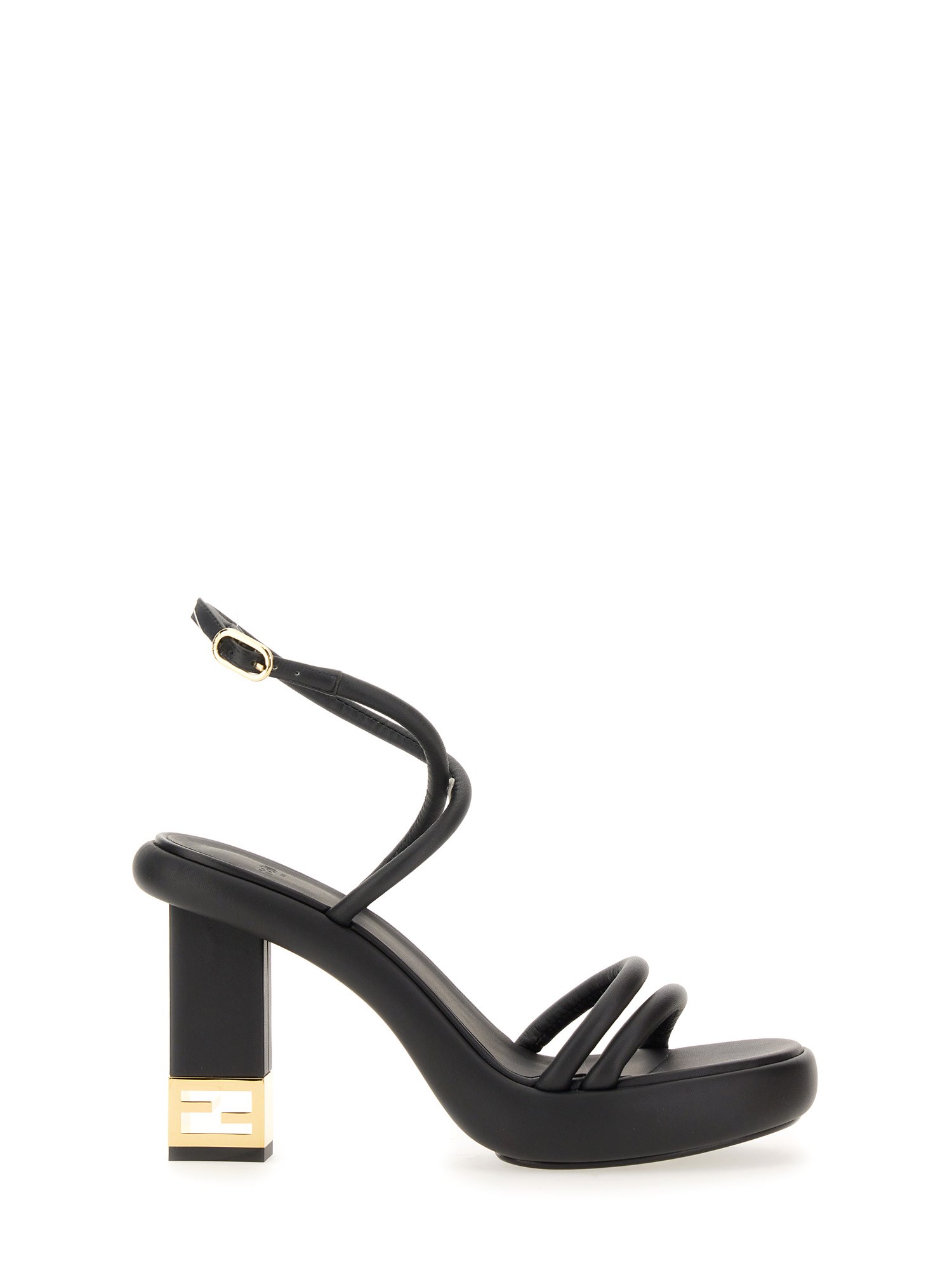 FENDI    LEATHER BAGUETTE SANDAL