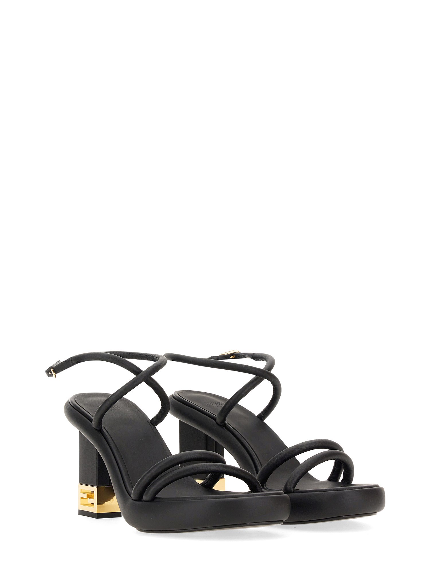 FENDI    LEATHER BAGUETTE SANDAL