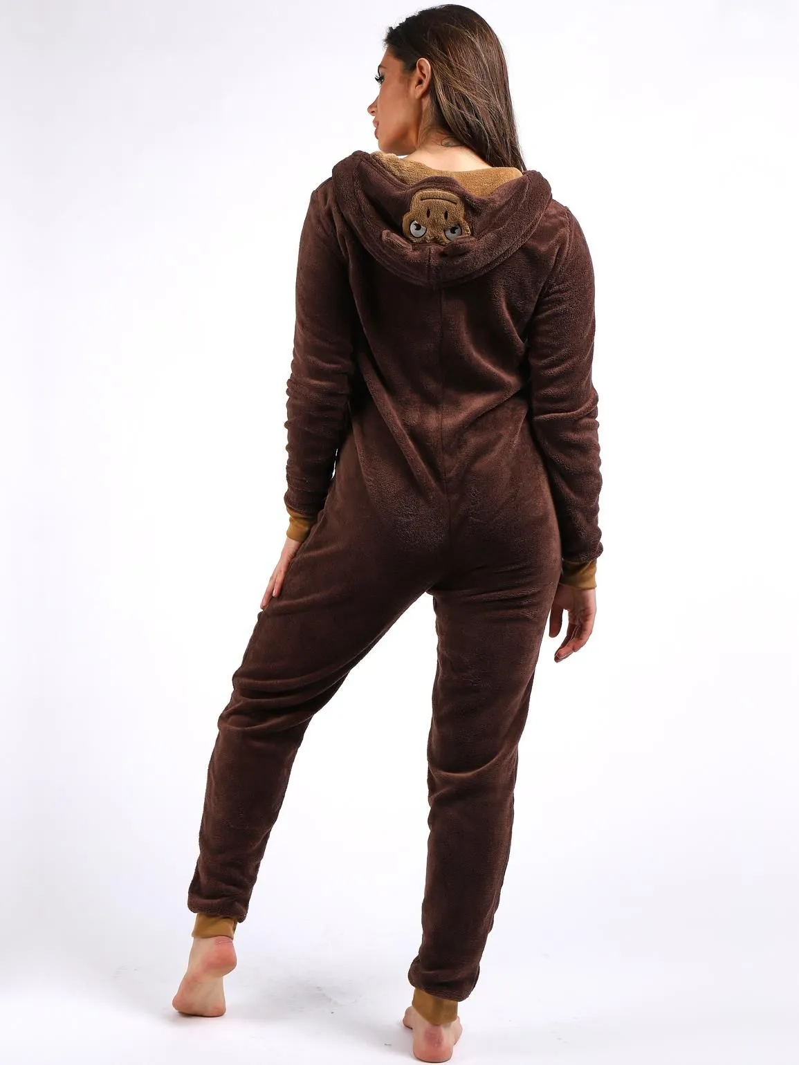 Fleece All in One Monkey Onesie, UK Sizes 8 to 18