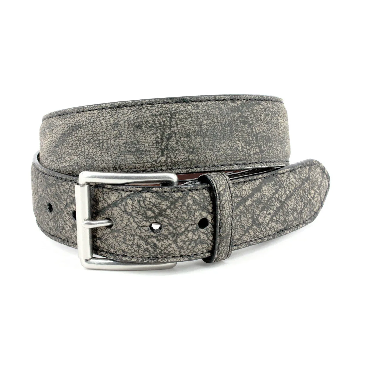 Genuine African Cape Buffalo Skin Belt in Antique Grey by Torino Leather