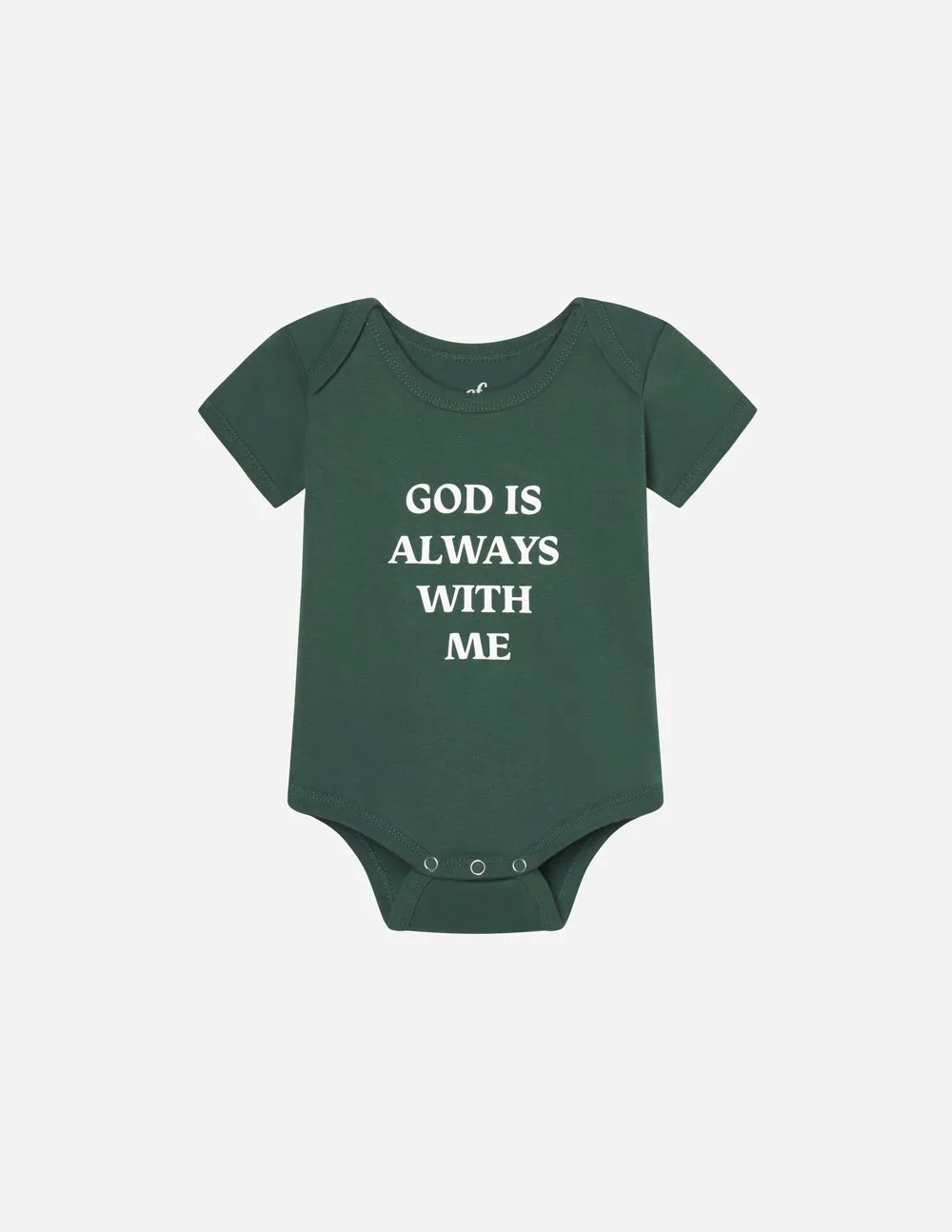 God Is Always With Me Green Onesie