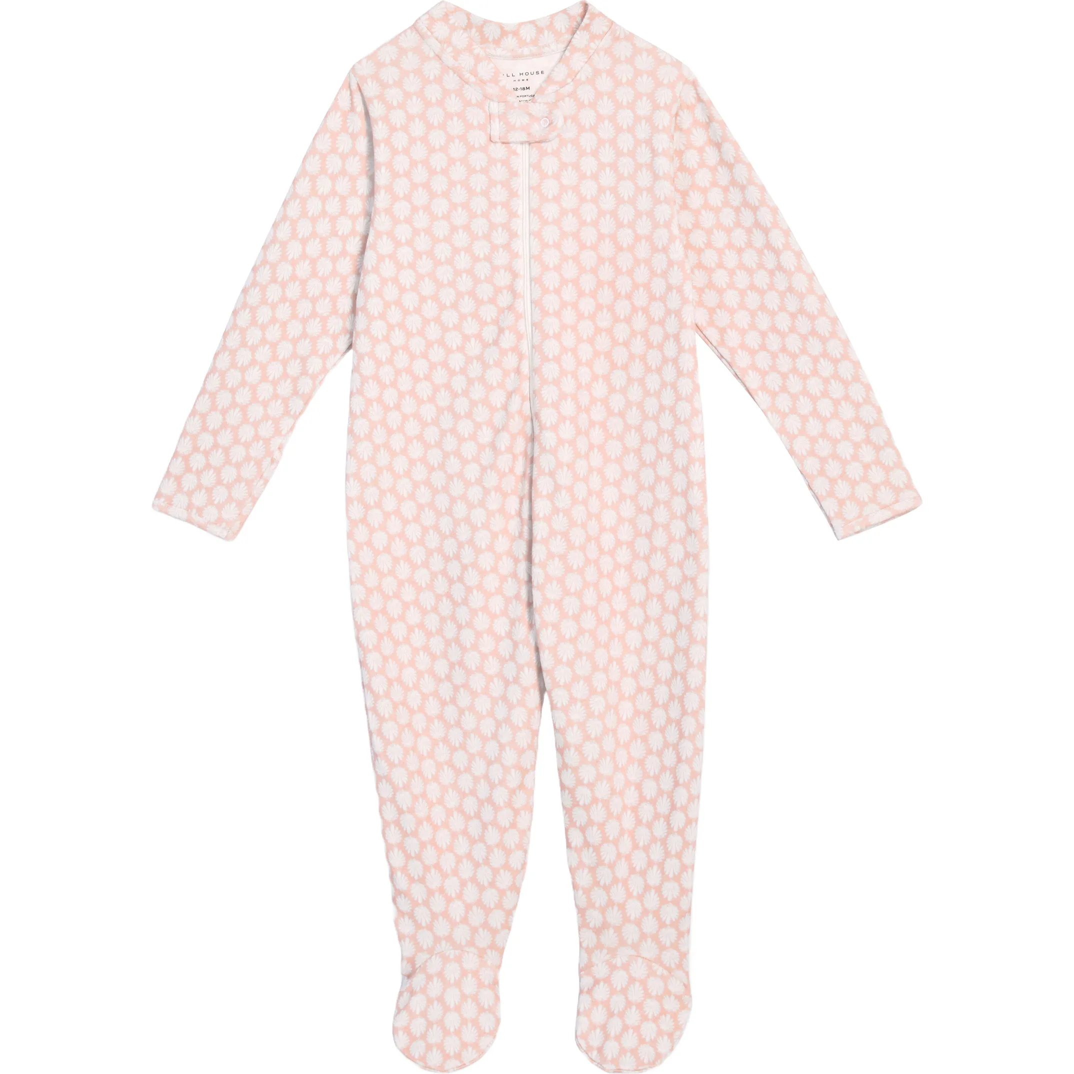 Hill House Home The Baroque Shells Print Onesie, Pale Coral