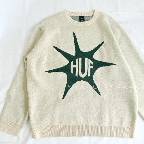 HUF  |Crew Neck Unisex Wool Street Style Long Sleeves Logo