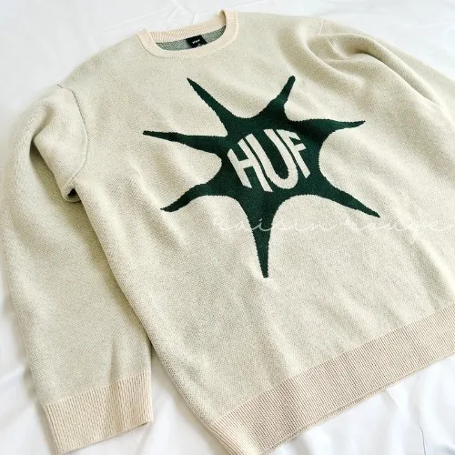 HUF  |Crew Neck Unisex Wool Street Style Long Sleeves Logo