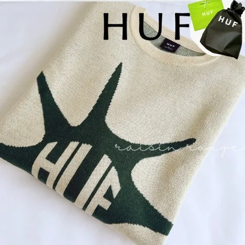 HUF  |Crew Neck Unisex Wool Street Style Long Sleeves Logo